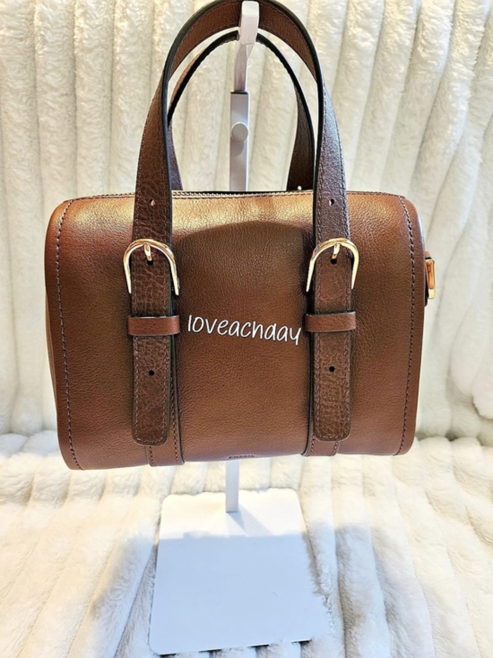 New!Fossil✨️Carlie Mini Satchel Brown - Picture 1 of 13